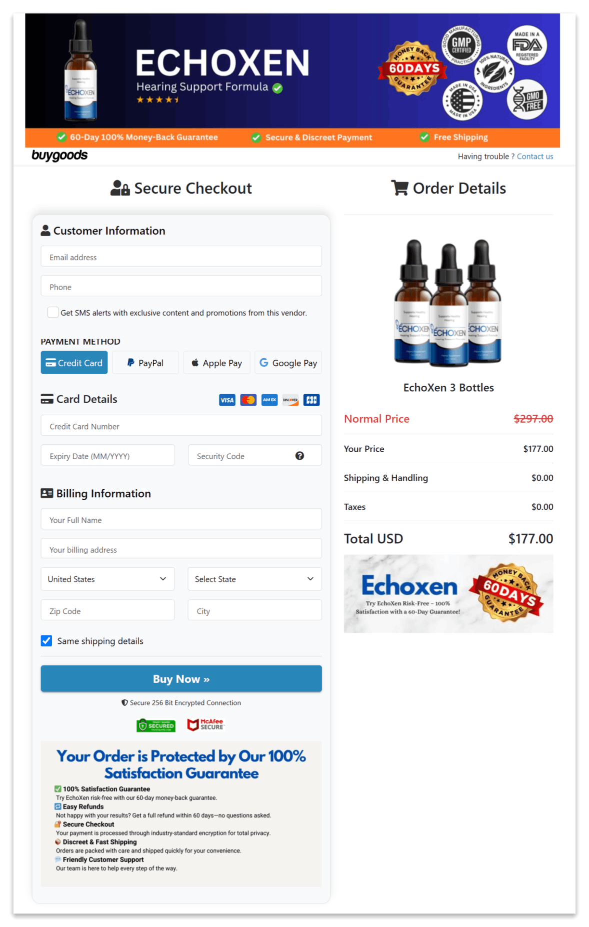 EchoXen Secure Checkout Page